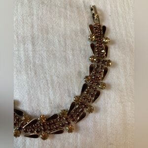 Vintage 1950’s WEISS Prong Set Root Beer Colored Rhinestones Bracelet